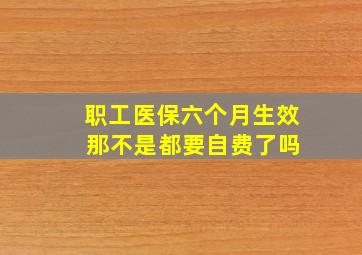 职工医保六个月生效 那不是都要自费了吗